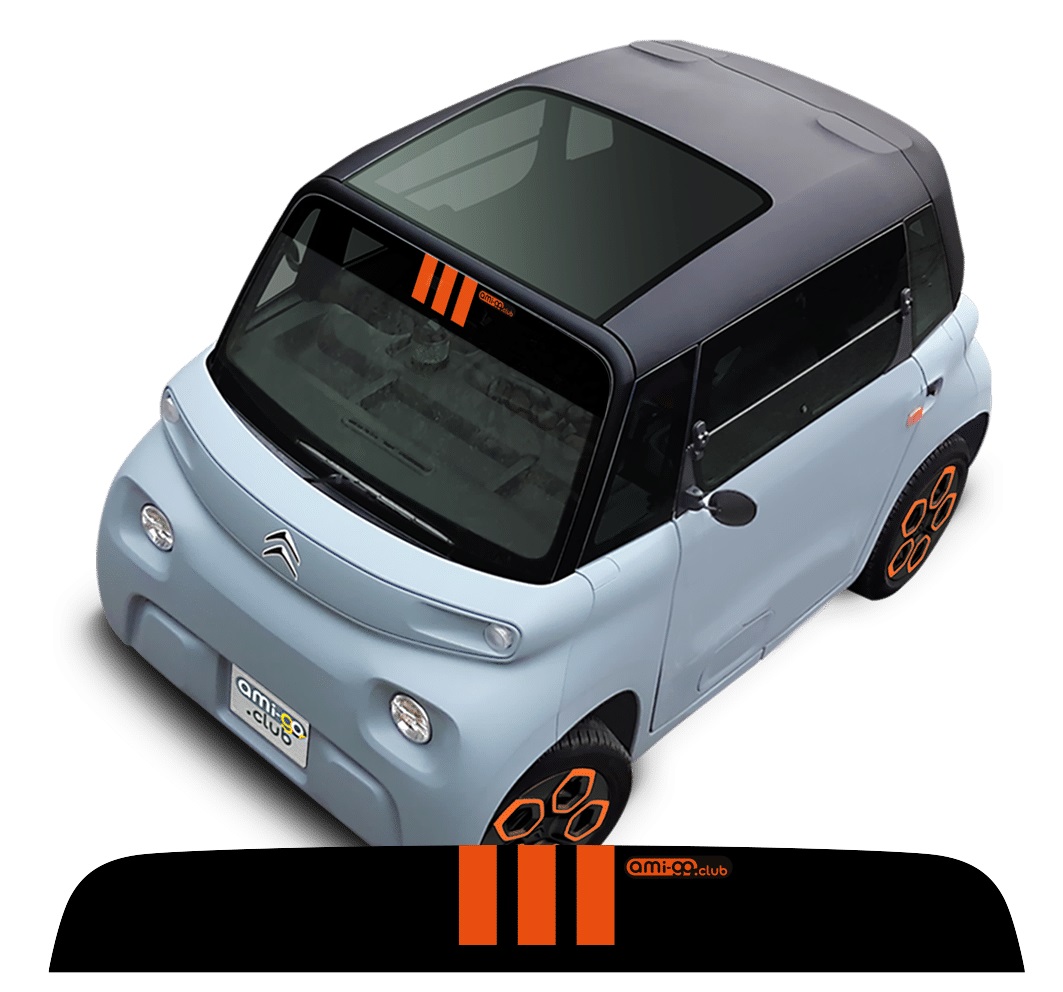 Bande pare-soleil pour Citroen Ami orange