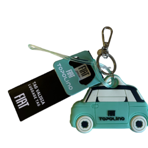 Targhetta valigia / portachiavi in silicone Fiat Topolino