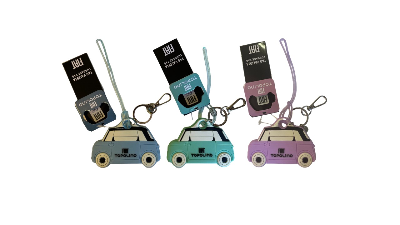 Étiquette / porte-clés en silicone pour valise Fiat Topolino