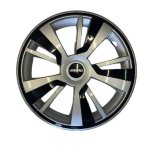 Lot de 4 enjoliveurs silver avec inserts noirs pour Fiat Topolino & Citroen Ami