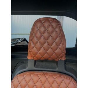 Set di 2 poggiatesta in eco-pelle marrone per Fiat Topolino