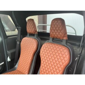 Set di 2 poggiatesta in eco-pelle marrone per Fiat Topolino